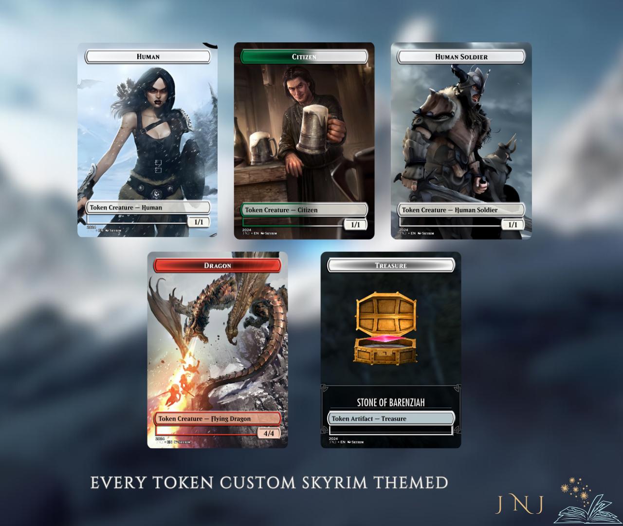 Skyrim Themed Commander Deck Proxies, Multi Colour Combo, 120+ Unique Cards, Quality Custom Card Proxy for Commander EDH