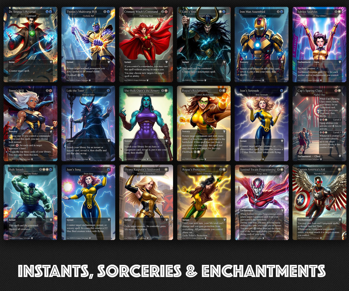 Captain America EDH Deck, 113 Cards, 13 Sideboard, Includes all major characters, Captain America Equipment Deck, Custom Proxies