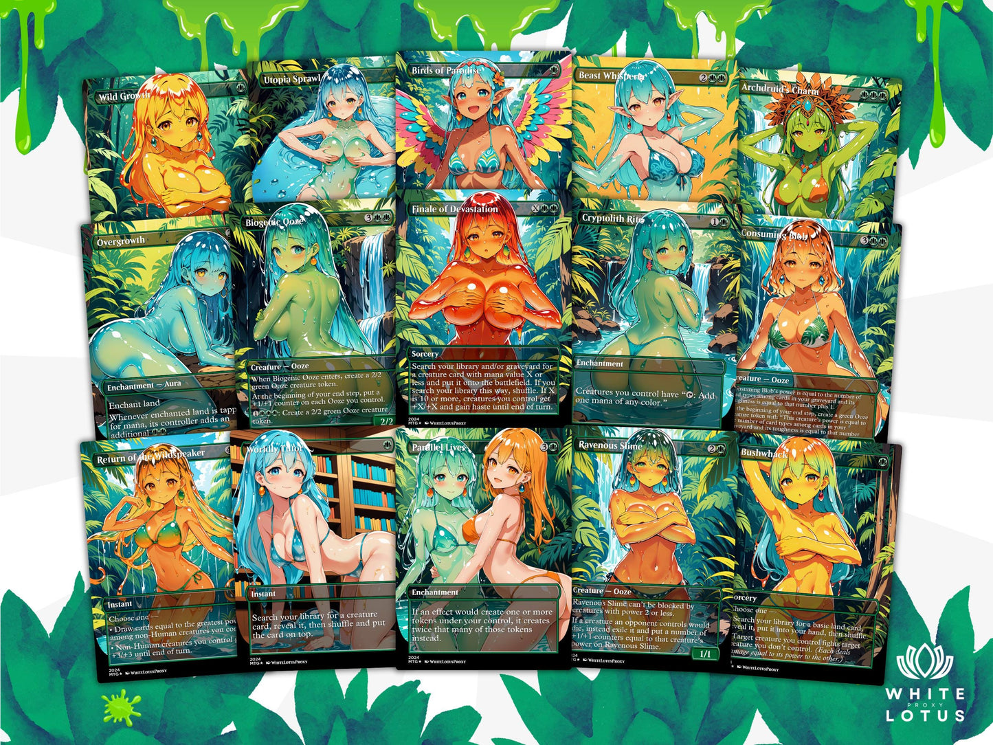 Ooze Tribal / Slime Storm Anime Style Waifu Proxy Commander Deck Special Edition Custom MTG EDH Deck English High Quality Cards