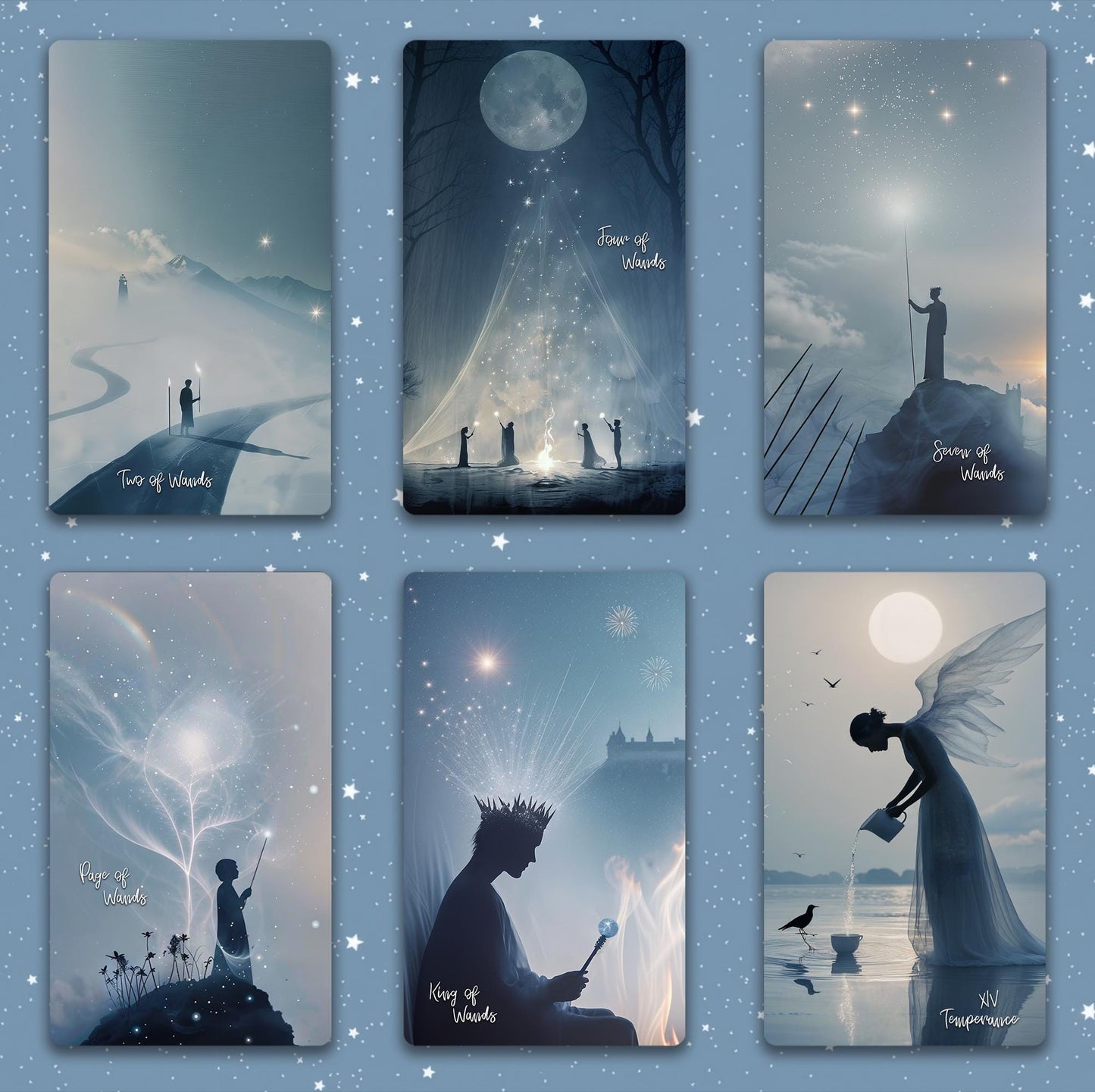 Moonlight Dream Tarot | 78 Tarot Cards Deck, 4 Extra Cards, for Beginner, Silver laser edge, Tarot Deck Gifts