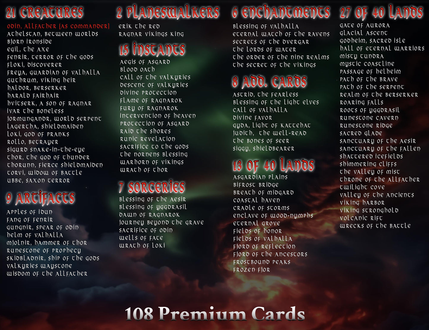 Vikings Commander Deck | 108 Proxy Cards | Viking Deck | TCG Commander Deck | Trading Cards Private Use | Mtg Proxy | DIY Cards | EDH Deck