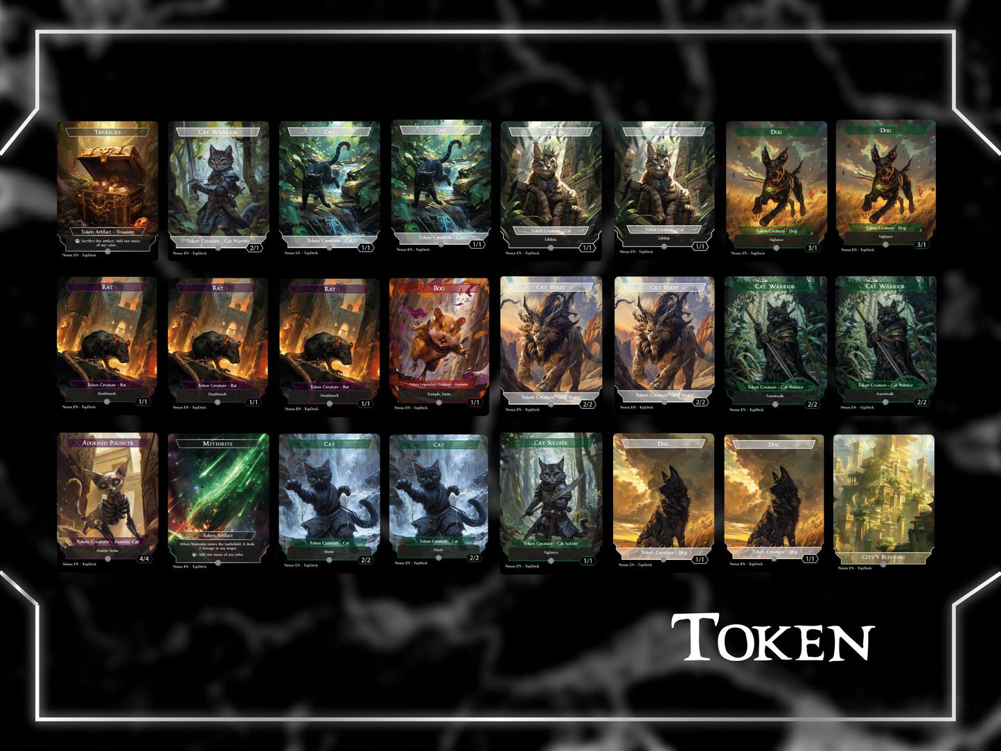 Rin and Seri Cat & Dog Tribal - Commander EDH Deck - With Tokens - MTG Full Proxy Deck, Altered Cards cEDH