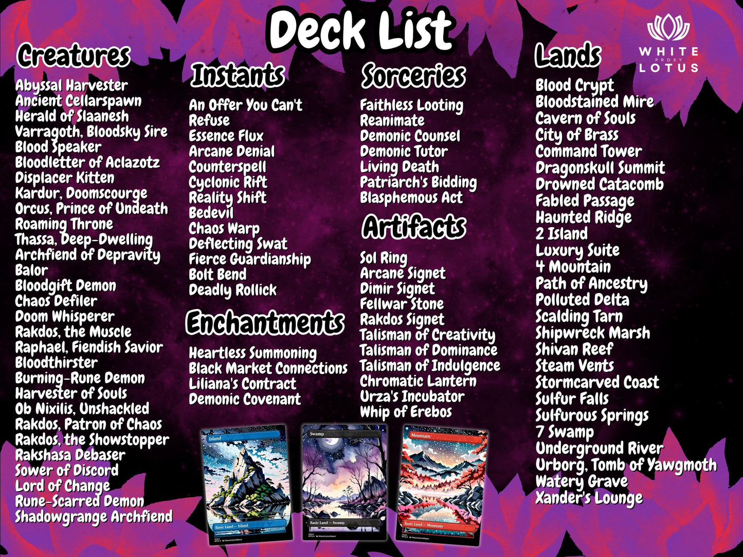 Demon Tribal Anime Style Waifu Proxy Commander Deck Special Edition Custom MTG EDH Deck English High Quality Cards