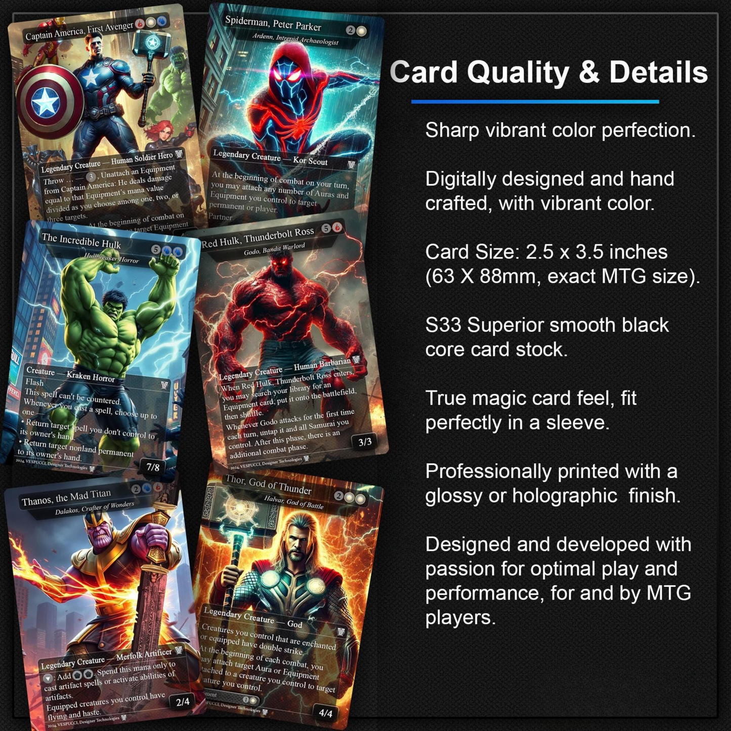 Captain America EDH Deck, 113 Cards, 13 Sideboard, Includes all major characters, Captain America Equipment Deck, Custom Proxies