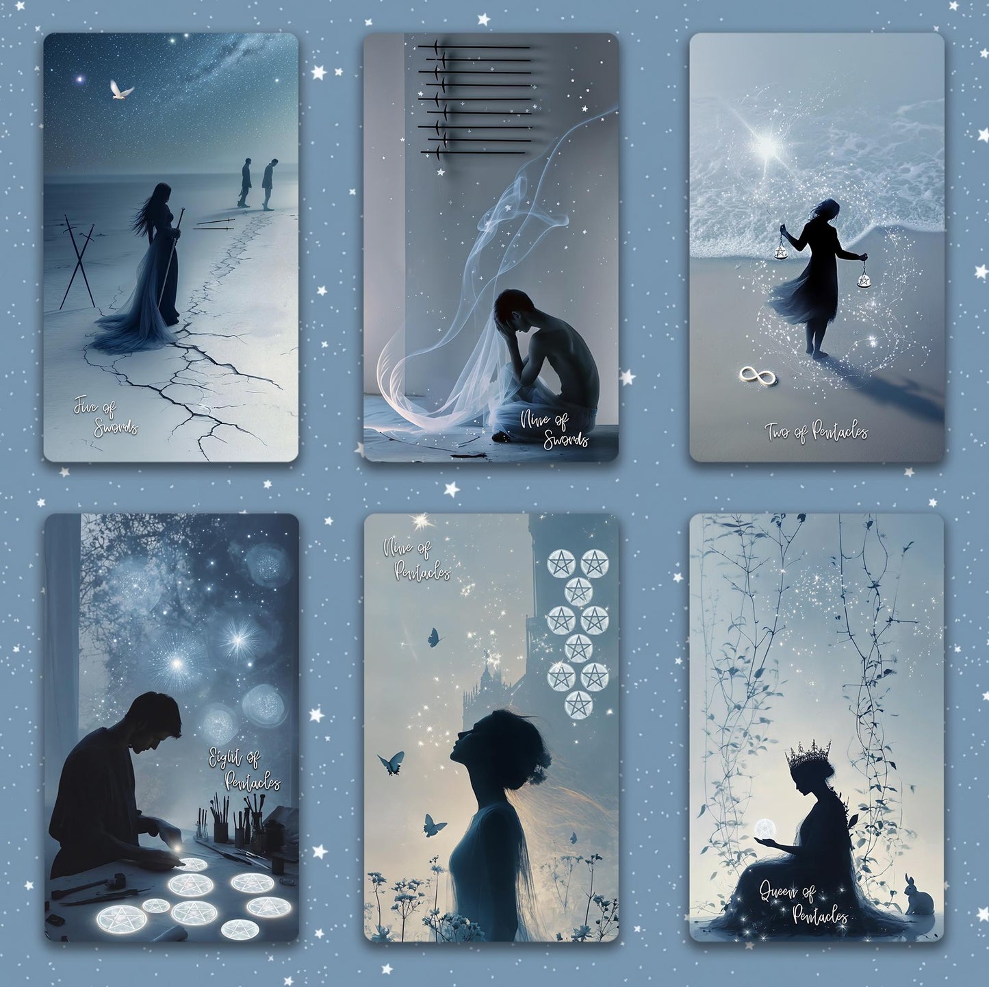 Moonlight Dream Tarot | 78 Tarot Cards Deck, 4 Extra Cards, for Beginner, Silver laser edge, Tarot Deck Gifts