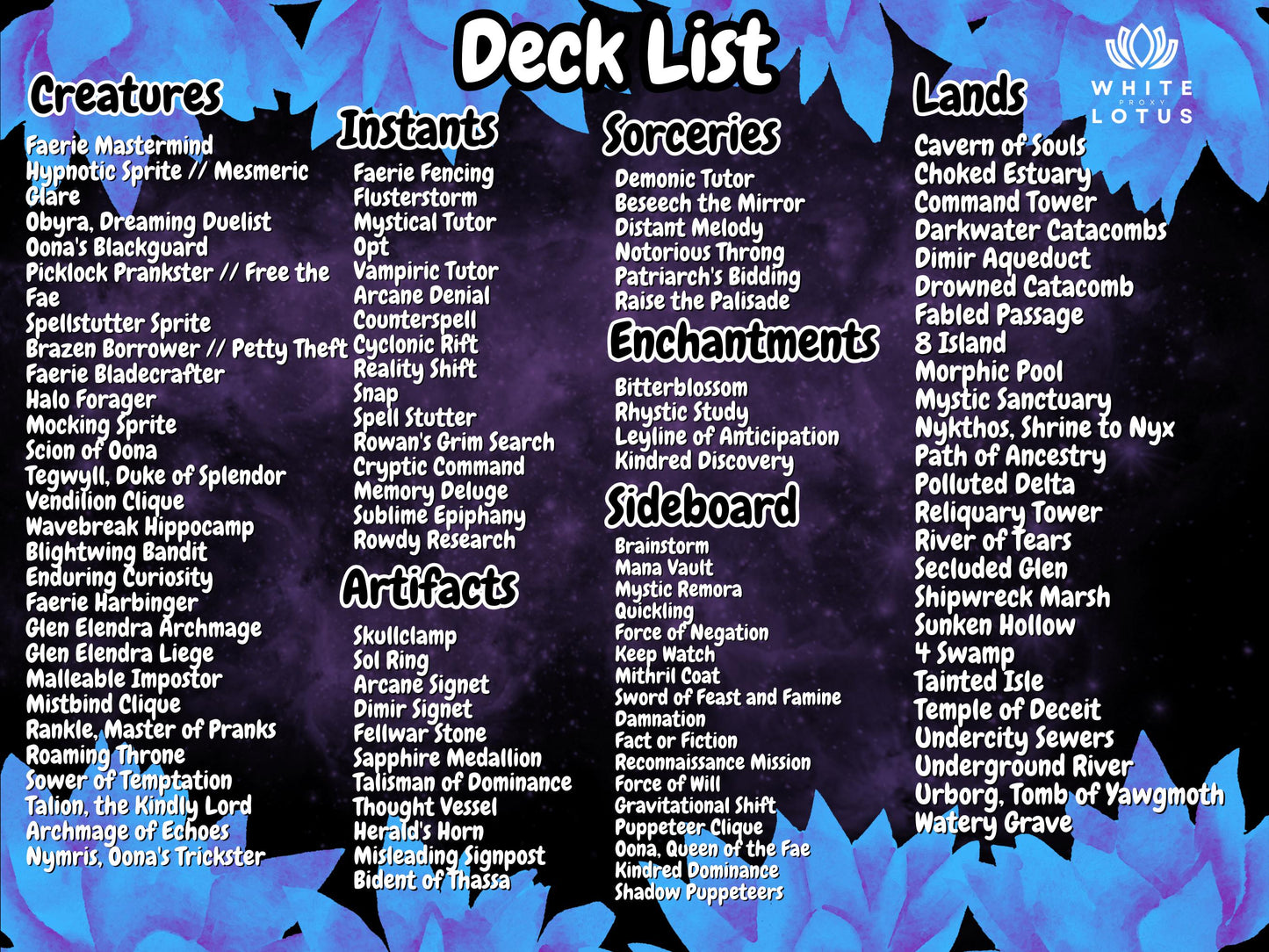 Alela Faeries Anime Waifu Proxy Commander Deck Special Edition Custom EDH Deck English High Quality Cards