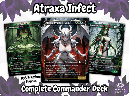 Atraxa INFECT Anime Waifu Ready to Play Proxy Commander Deck Custom Proxy EDH Phyrexian Tribal English High Quality Cards