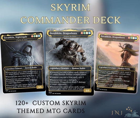 Skyrim Themed Commander Deck Proxies, Multi Colour Combo, 120+ Unique Cards, Quality Custom Card Proxy for Commander EDH