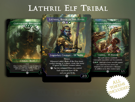 Lathril Elf Tribal - Commander EDH Deck - With Tokens - MTG Full Proxy Deck, Altered Cards cEDH