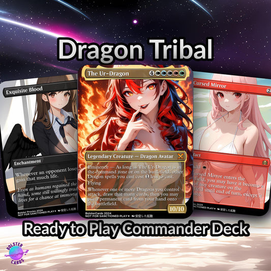 The Ur-Dragon Anime Waifu Proxy Custom Card TCG Foil/NonFoil Mature Gorgeous Anime Art For EDH Commander Gift For Him/Her
