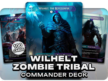 Wilhelt Zombie Tribal - 100 Proxy Cards - Commander EDH Deck - High Quality Altered Cards - Full ManaFlame Deck