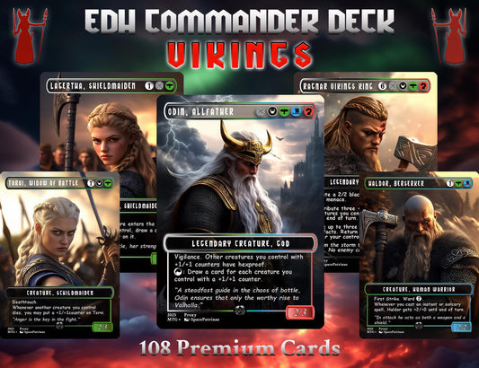 Vikings Commander Deck | 108 Proxy Cards | Viking Deck | TCG Commander Deck | Trading Cards Private Use | Mtg Proxy | DIY Cards | EDH Deck