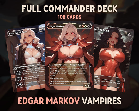 Edgar Markov Vampires - Full TCG Proxy Commander EDH Deck - 108 cards - Tokens included - Waifu Anime Girls