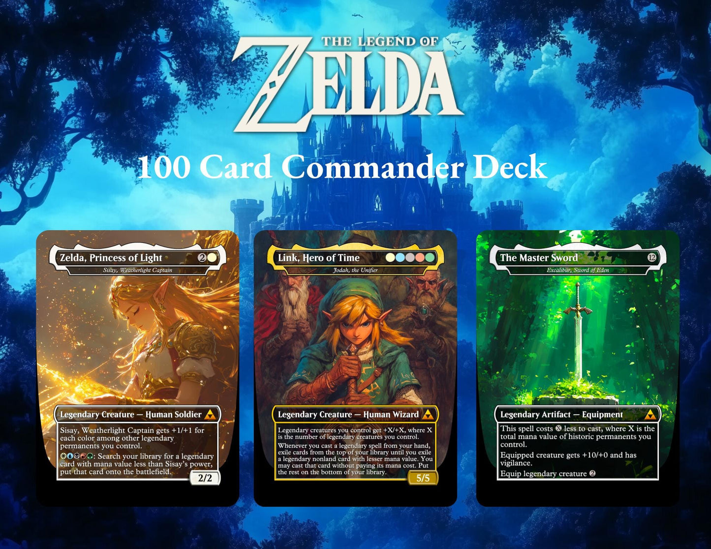 Saviors of Hyrule, 100 Card Proxy Zelda Themed Commander Deck, MTG EDH