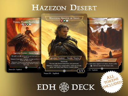 Hazezon Desert - Commander EDH Deck - With Tokens - MTG Full Proxy Deck, Altered Cards cEDH