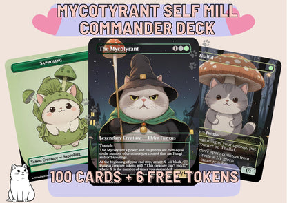 Mycotyrant Self Mill Proxy Commander Deck, 100 Cards + 6 Free Tokens | Cute Custom Full Art | MuraProxyArt