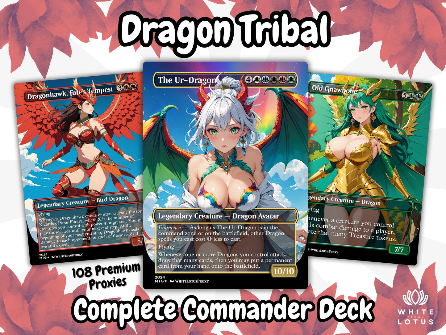 The Ur Dragon Anime Waifu Proxy Commander Deck Custom Proxy EDH Dragon Tribal English High Quality Cards