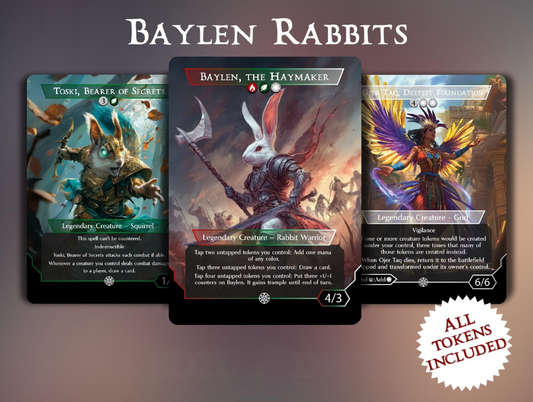 Baylen Rabbits - Commander EDH Deck - With Tokens - MTG Full Proxy Deck, Altered Cards cEDH