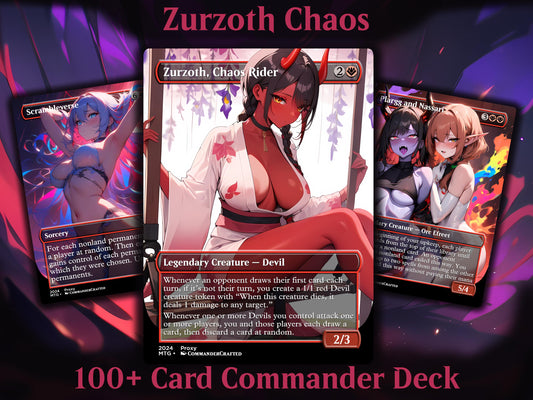 Chaos Commander Deck Zurzoth Custom MTG Cards Premium Proxy Cards Complete EDH Deck Premium Quality