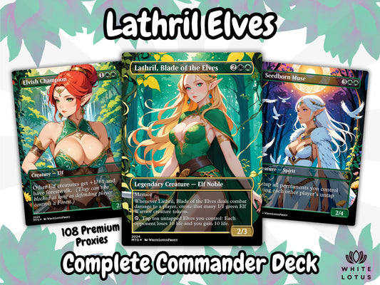 Lathril Blade of the Elves Anime Waifu Ready to Play Proxy Commander Deck Custom Proxy EDH Elf Tribal Elves High Quality Cards