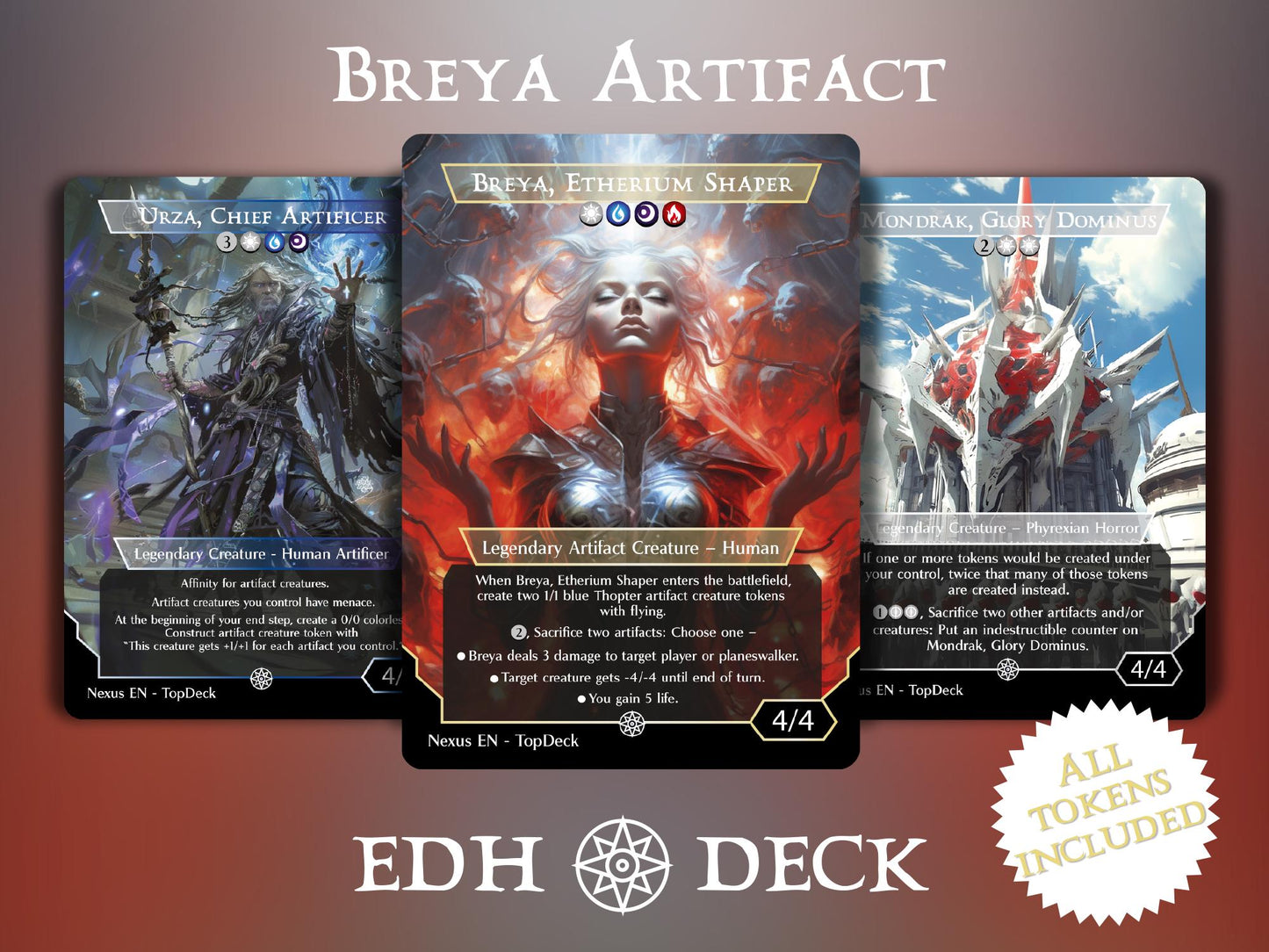 Breya Artifact cEDH - Commander EDH Deck - With Tokens - MTG Full Proxy Deck, Altered Cards cEDH