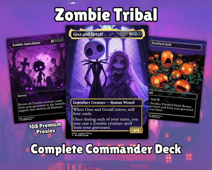 Zombies Proxy Deck Gisa and Geralf 100 Cards + Sideboard + Tokens | Premium Quality Custom MTG Proxies for EDH Commander