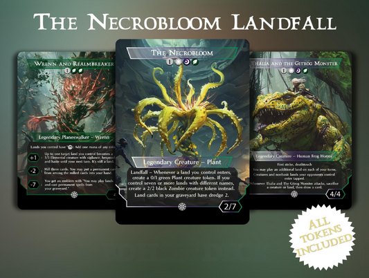 The Necrobloom Landfall - Commander EDH Deck - With Tokens - MTG Full Proxy Deck, Altered Cards cEDH