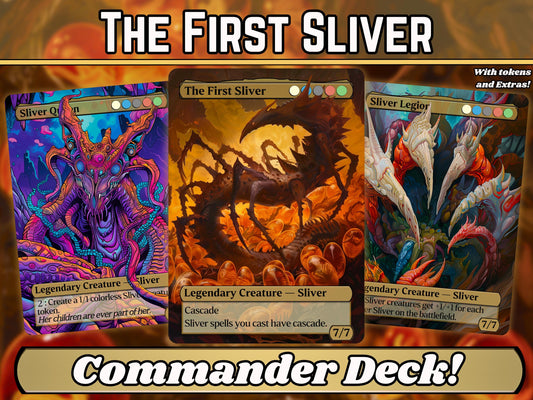 The First Sliver Custom Commander Deck - Proxy - Perfect Magic Gift - Tokens Included - Sliver Tribal Deck - Premium 110 card EDH Deck