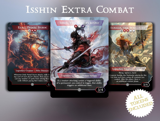 Isshin Extra Combat - Commander EDH Deck - With Tokens - MTG Full Proxy Deck, Altered Cards cEDH