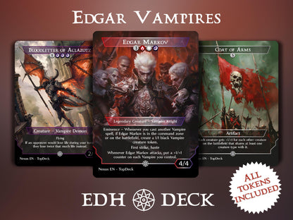 Edgar Vampires - Commander EDH Deck - With Tokens - MTG Full Proxy Deck, Altered Cards cEDH