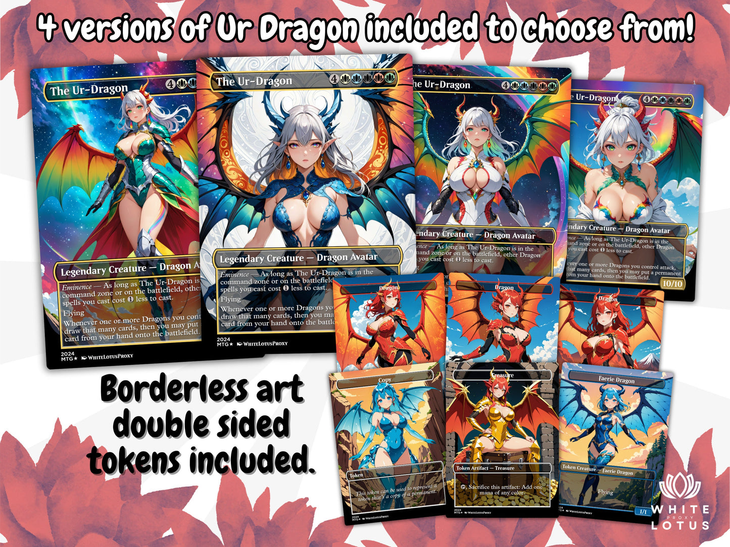 The Ur Dragon Anime Waifu Proxy Commander Deck Custom Proxy EDH Dragon Tribal English High Quality Cards
