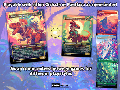 Dinosaur Proxy Deck Pantlaza 100 Cards + Sideboard + Tokens | Premium Quality Custom MTG Proxies for EDH Commander