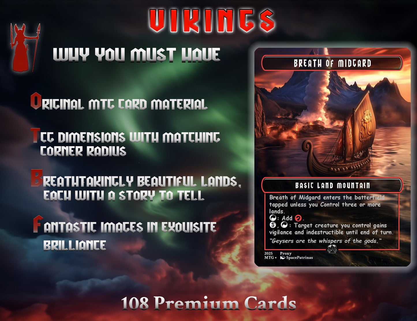 Vikings Commander Deck | 108 Proxy Cards | Viking Deck | TCG Commander Deck | Trading Cards Private Use | Mtg Proxy | DIY Cards | EDH Deck