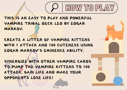 Edgar Markov Vampire Tribal Proxy Commander Deck, 100 Cards + 8 Free Tokens | Cute Custom Full Art | MuraProxyArt