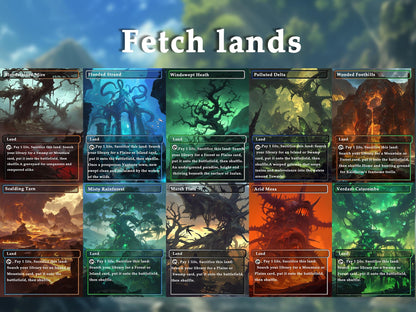 Mega Land pack (50+ cards) Anime watercolour lands set of 50 unique borderless custom proxy lands High quality lands