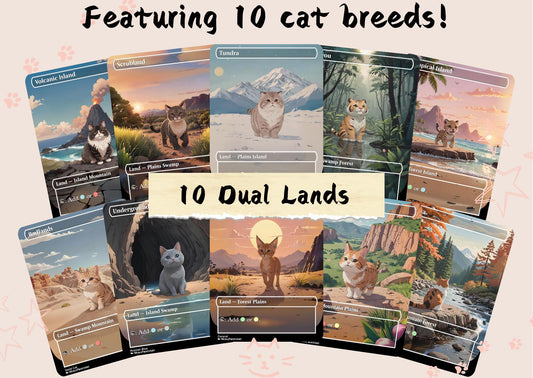 50 Land Bundle - Cute Proxy | Dual Bond Triome Fetch Shock | Custom Alter Full Art Card | Commander EDH | MuraProxyArt