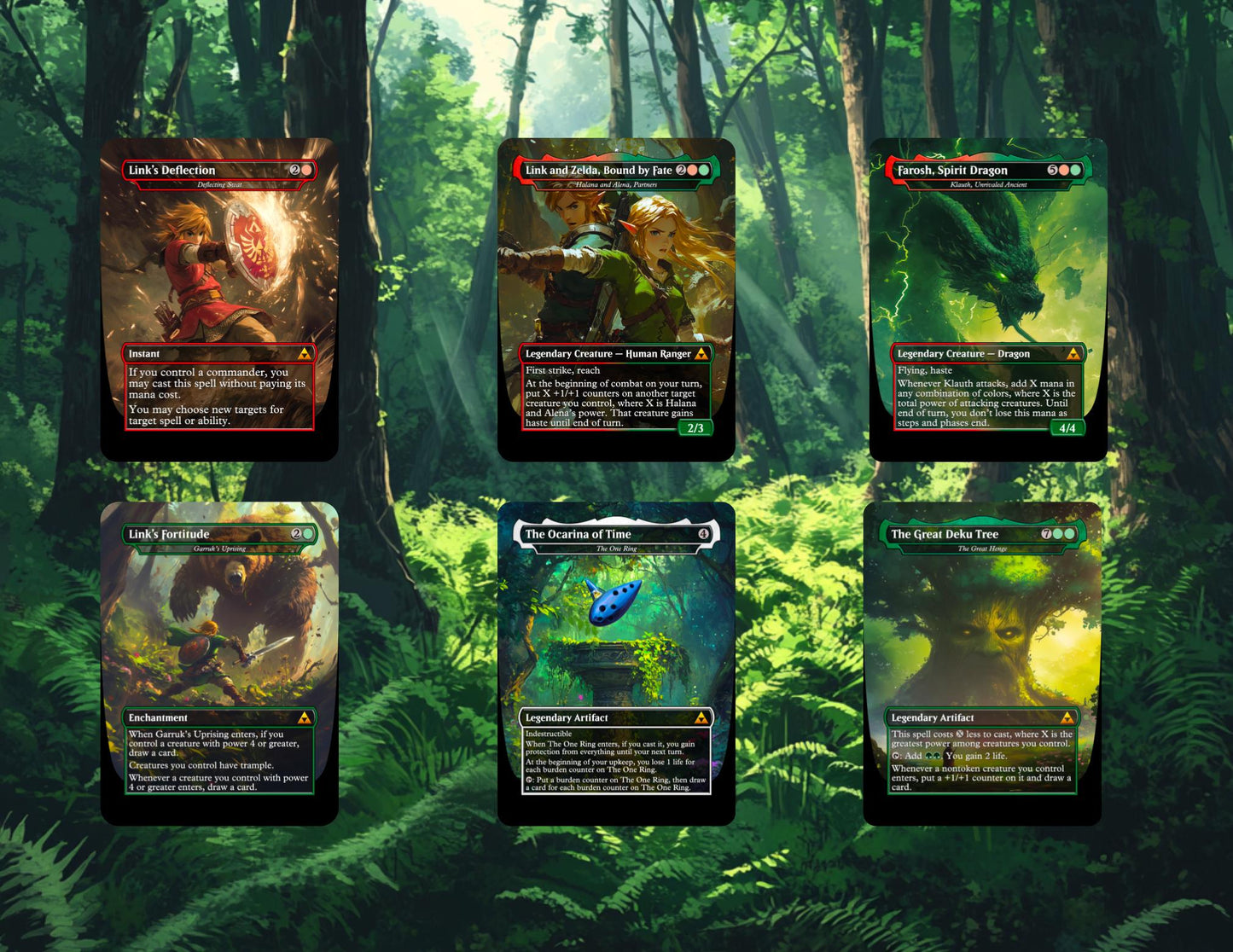 Saviors of Hyrule, 100 Card Proxy Zelda Themed Commander Deck, MTG EDH
