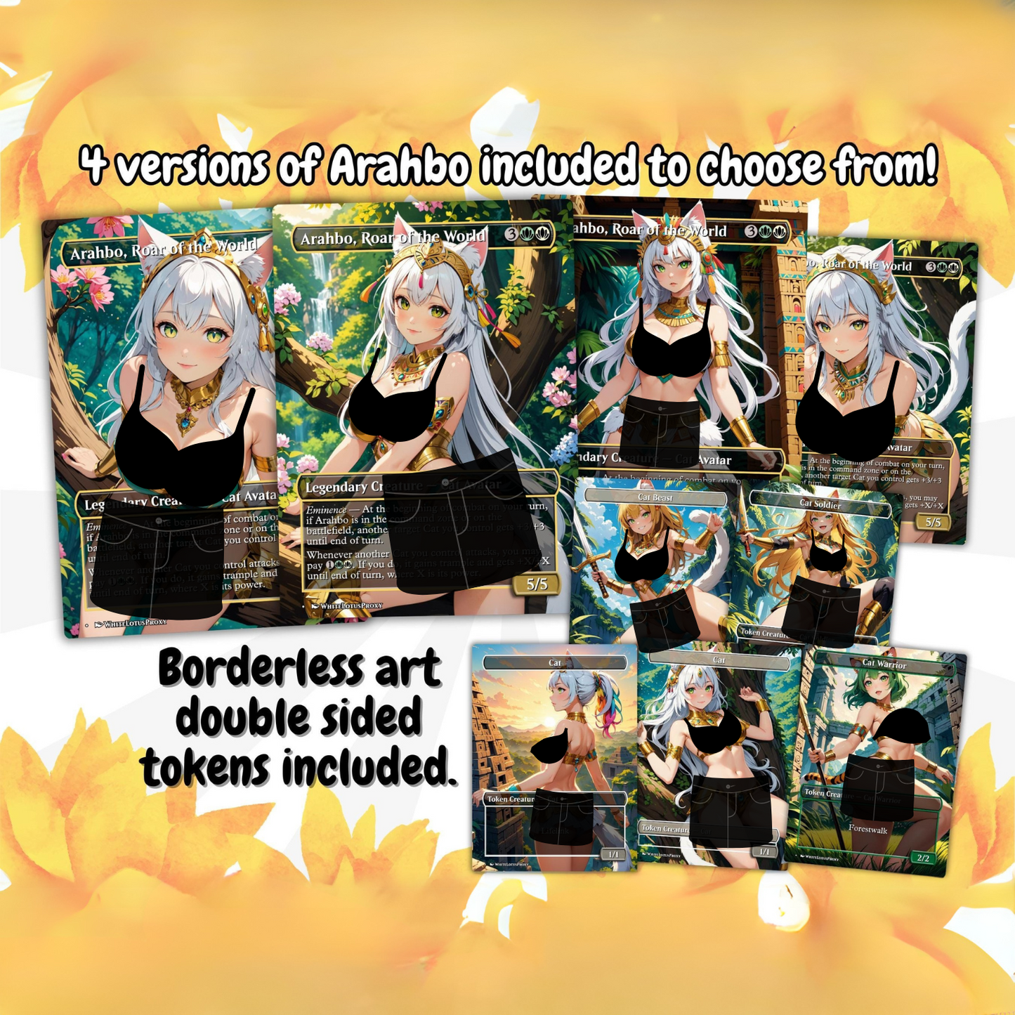 Cat Girl Tribal Anime Waifu Proxy Commander Deck Custom Proxy EDH High Quality Cards