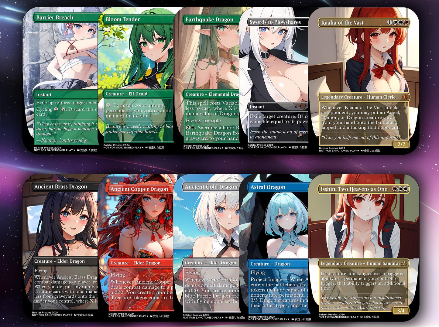 The Ur-Dragon Anime Waifu Proxy Custom Card TCG Foil/NonFoil Mature Gorgeous Anime Art For EDH Commander Gift For Him/Her