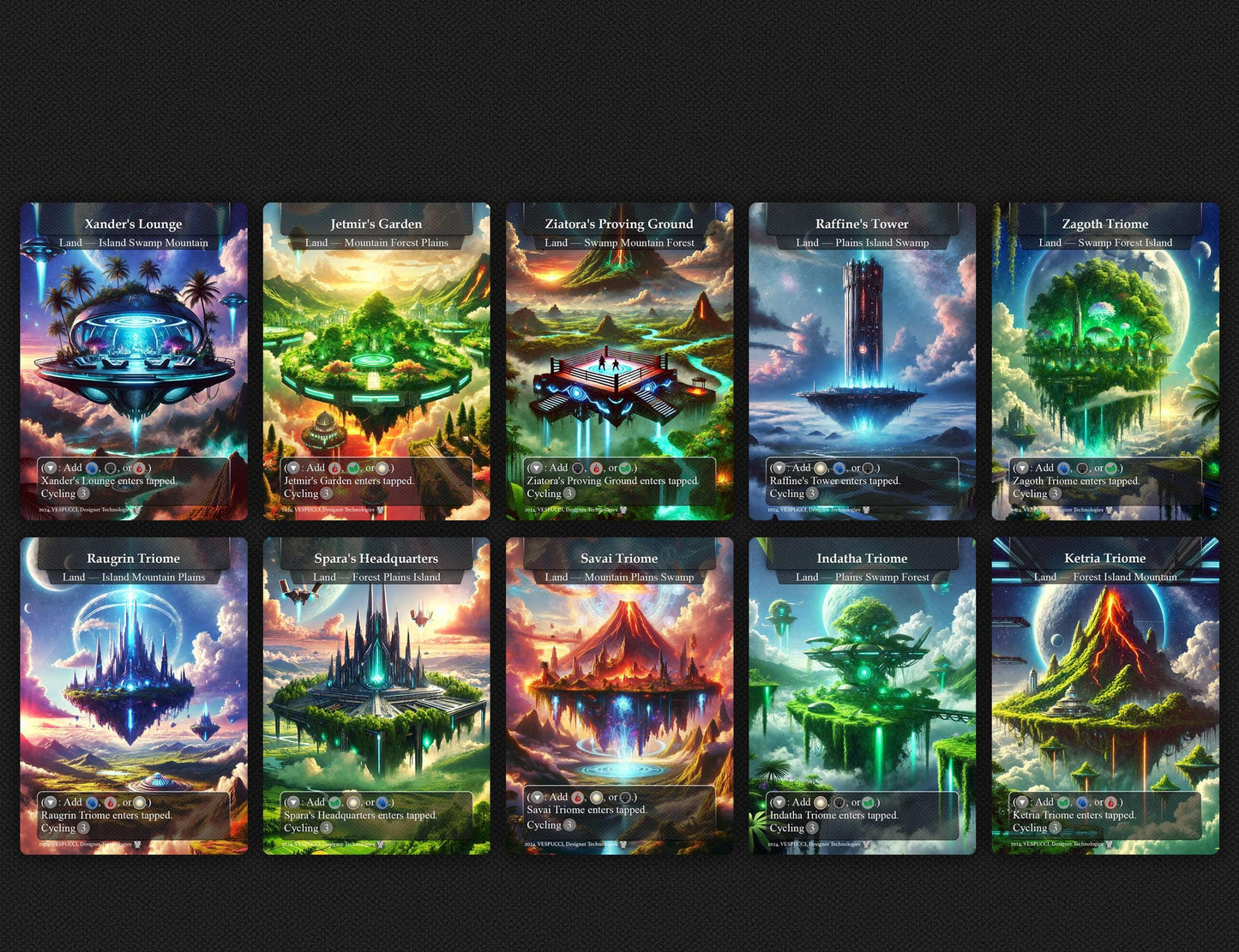 64 Custom Land Pack Dual, Fetch, Shock, Basic, Utility Lands Styles Premium Proxies