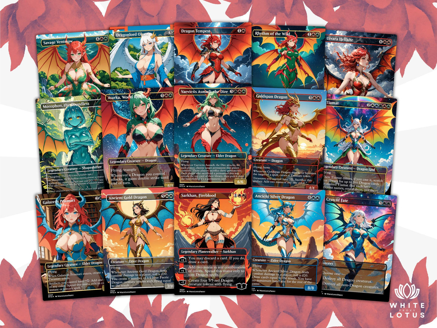 The Ur Dragon Anime Waifu Proxy Commander Deck Custom Proxy EDH Dragon Tribal English High Quality Cards