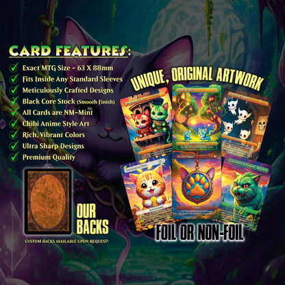 Cat Commander Tribal Deck, High Quality MTG Proxies for Commander EDH, Arahbo, Roar or the World Full 100 Card Deck with Custom Art + Bonus