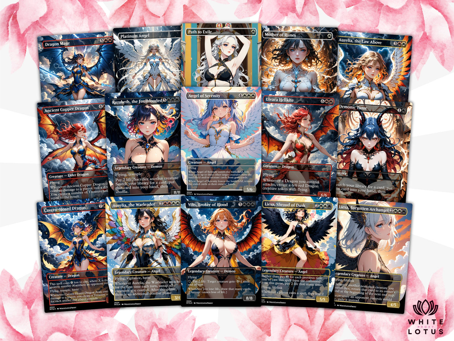 Kaalia of the Vast Anime Waifu Proxy Commander Deck Custom Proxy EDH Angel Demon Dragon English High Quality Cards