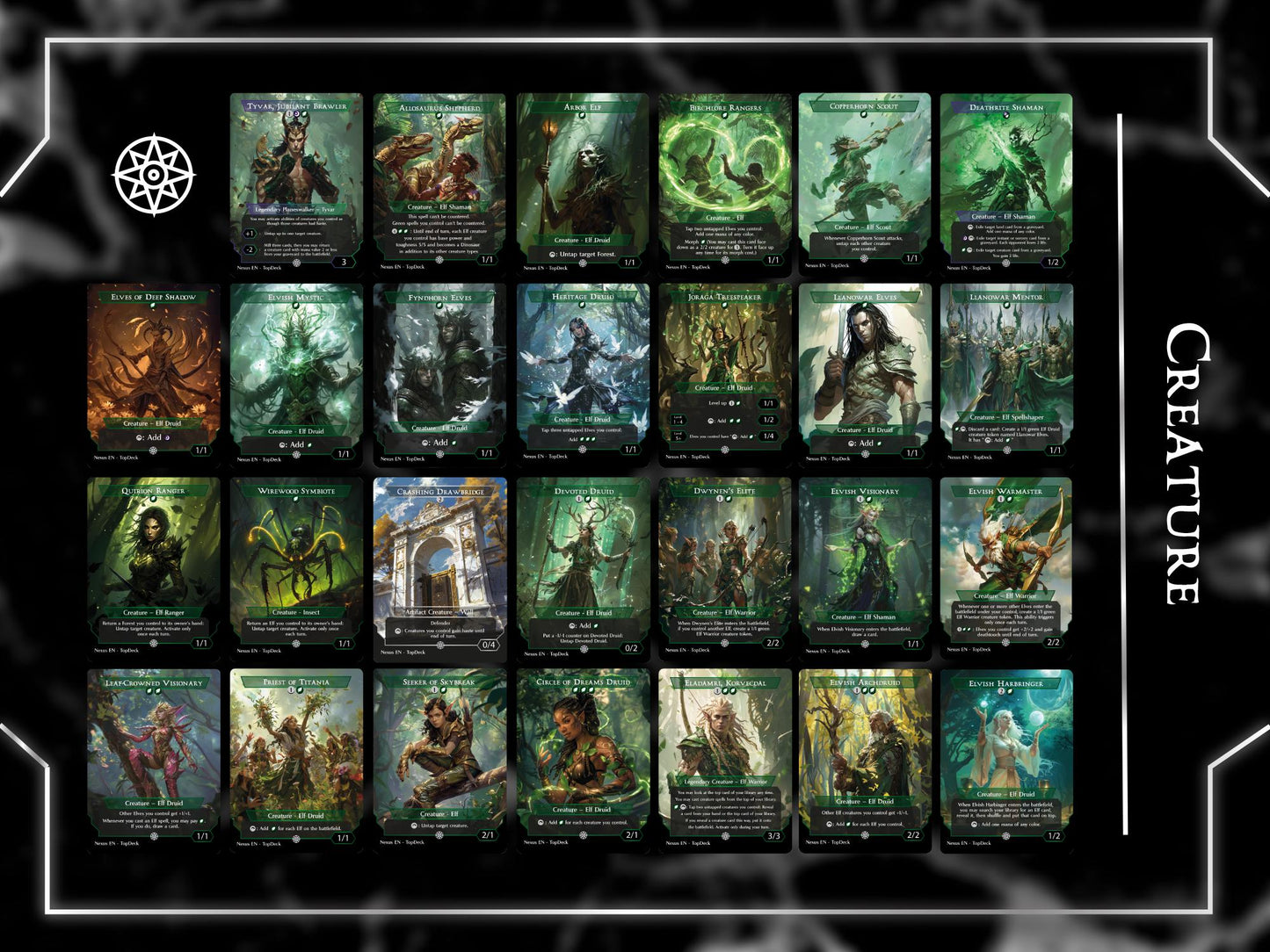 Lathril Elf Tribal - Commander EDH Deck - With Tokens - MTG Full Proxy Deck, Altered Cards cEDH