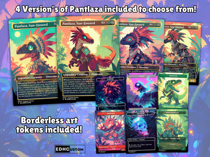 Dinosaur Proxy Deck Pantlaza 100 Cards + Sideboard + Tokens | Premium Quality Custom MTG Proxies for EDH Commander
