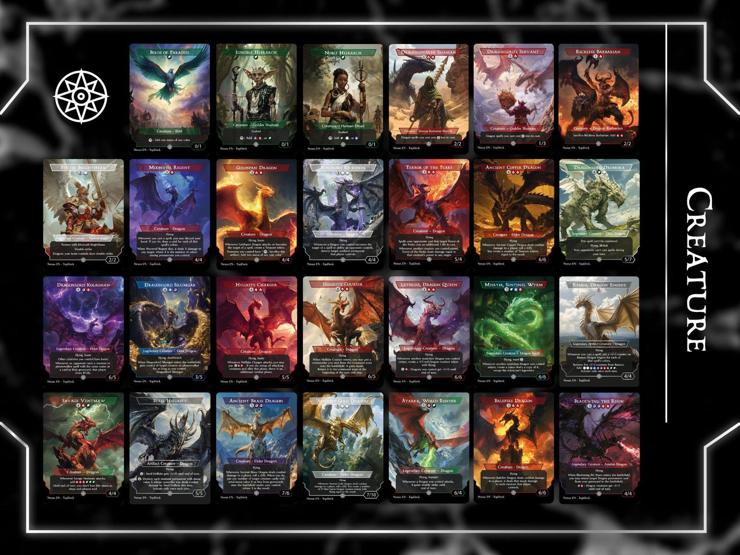 Ur-Dragon Tribal - Commander EDH Deck - With Tokens - MTG Full Proxy Deck, Altered Cards cEDH