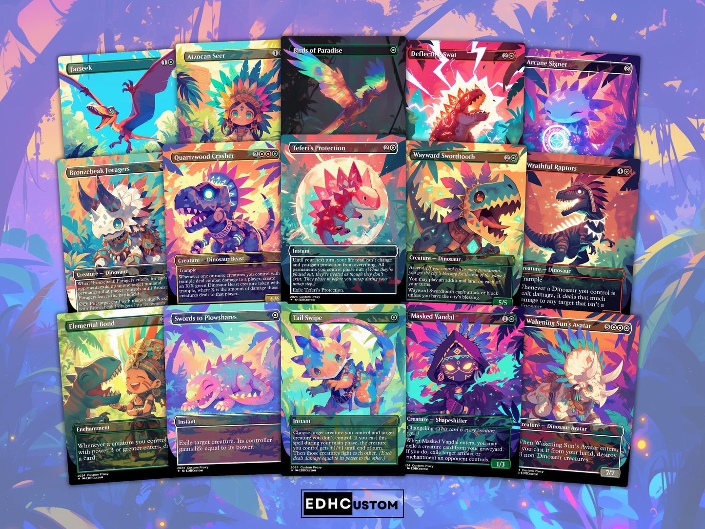 Dinosaur Proxy Deck Pantlaza 100 Cards + Sideboard + Tokens | Premium Quality Custom MTG Proxies for EDH Commander