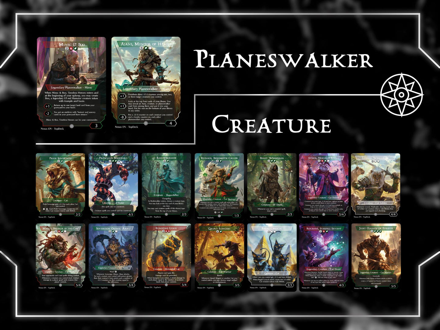 Rin and Seri Cat & Dog Tribal - Commander EDH Deck - With Tokens - MTG Full Proxy Deck, Altered Cards cEDH