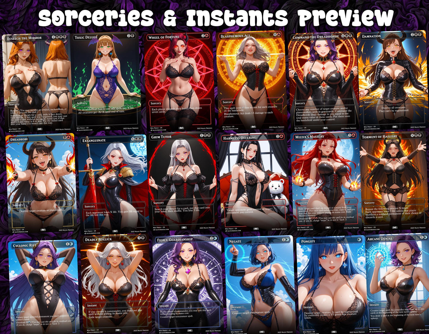 Curse Tribal Deck | MTG Proxies | 152 Cards for Casual & Competitive Play | Anime Waifu Art | Curse Tribal