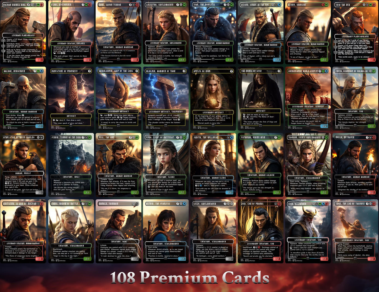 Vikings Commander Deck | 108 Proxy Cards | Viking Deck | TCG Commander Deck | Trading Cards Private Use | Mtg Proxy | DIY Cards | EDH Deck